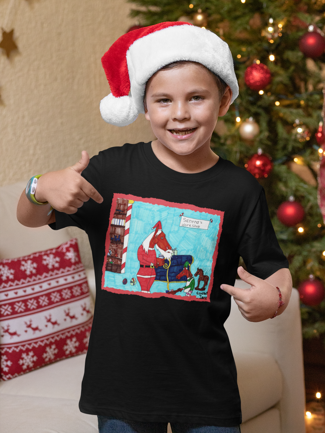 Youth Cowboy Jack Santa Claus T-Shirt
