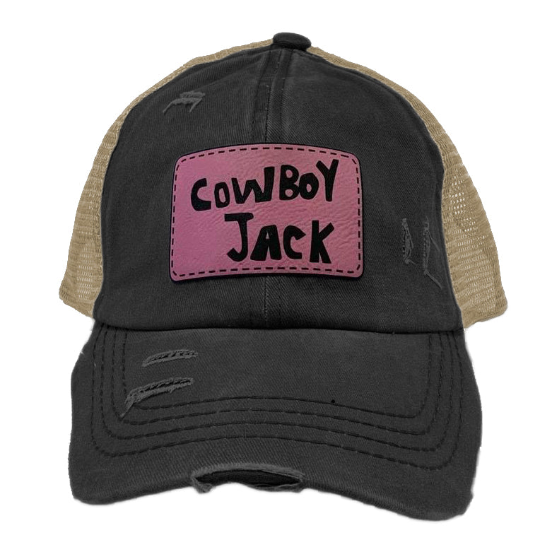 Pink Patch Criss Cross Cowboy Jack Cap