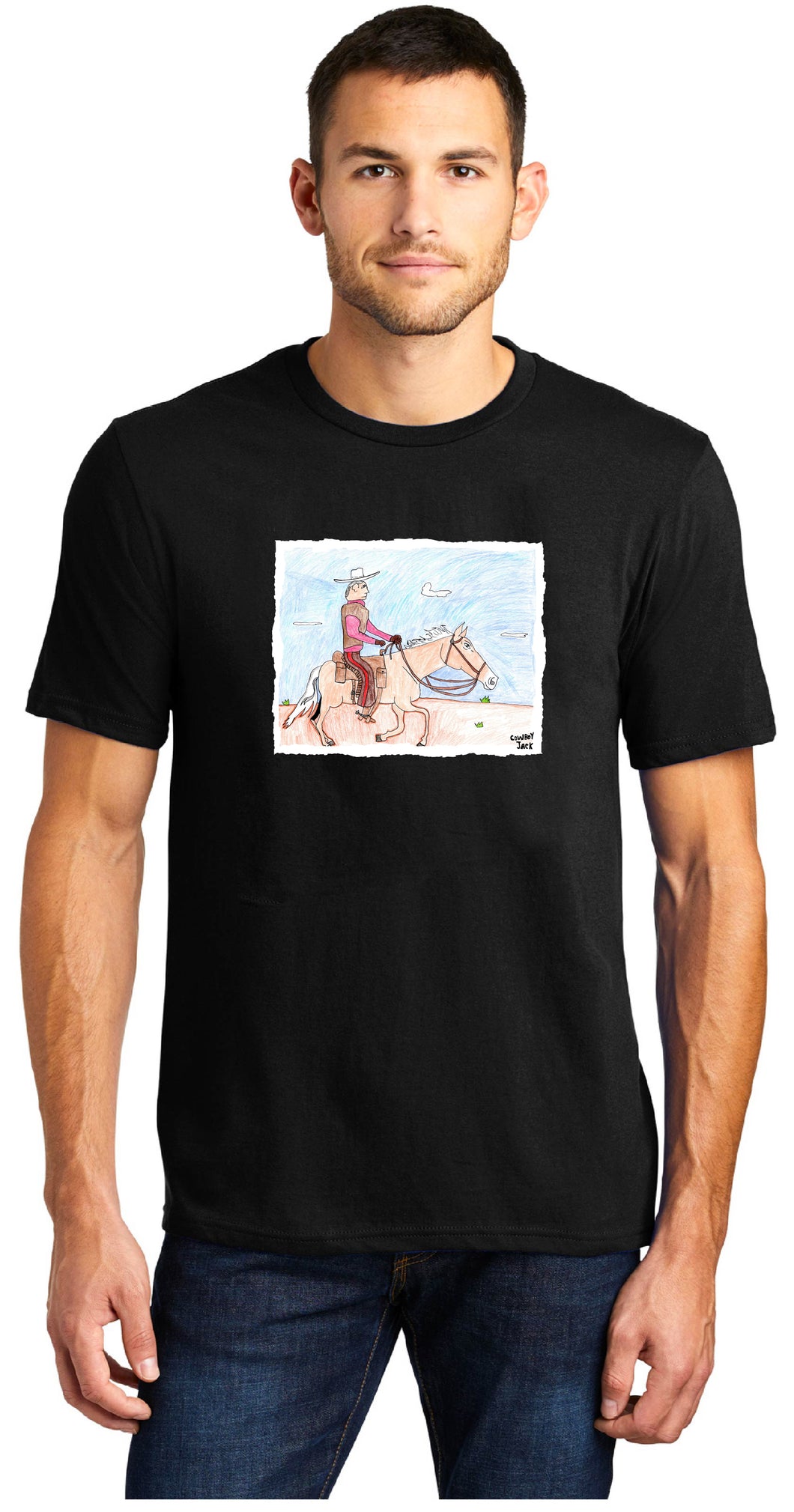 Cowboy on a Horse Side View T-Shirt